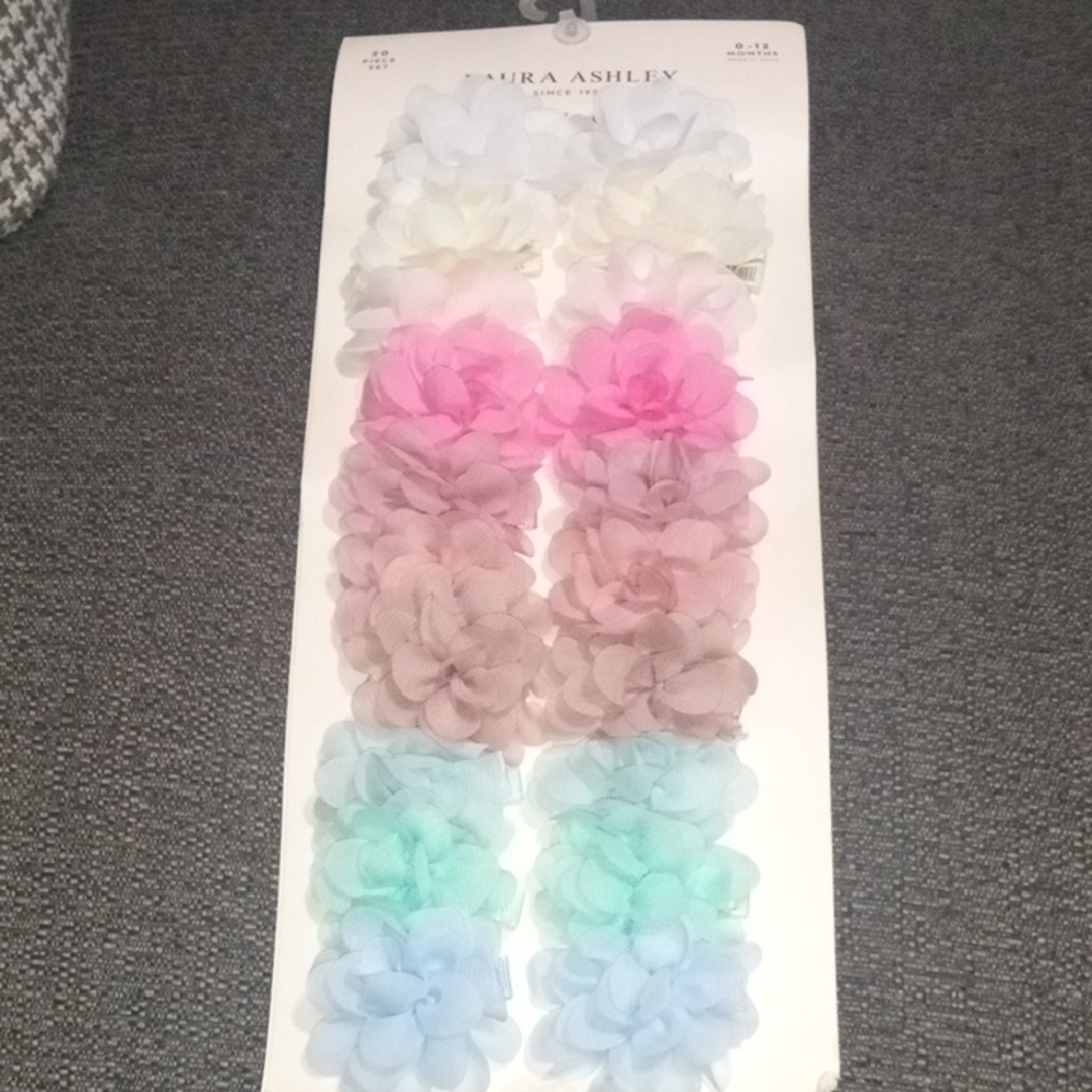 NWOT Laura Ashley Pastel Floral Hair Clips Set
